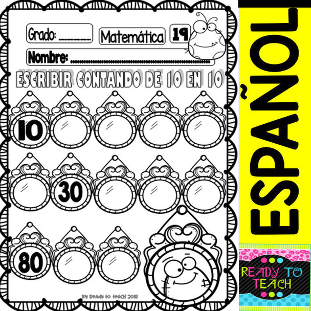Halloween Maths Funny Worksheets in Spanish - 20 B&W Printables - Set 1