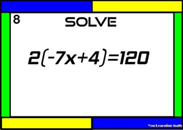Solving Multi-Step Equations: Task Cards- 30 Problems