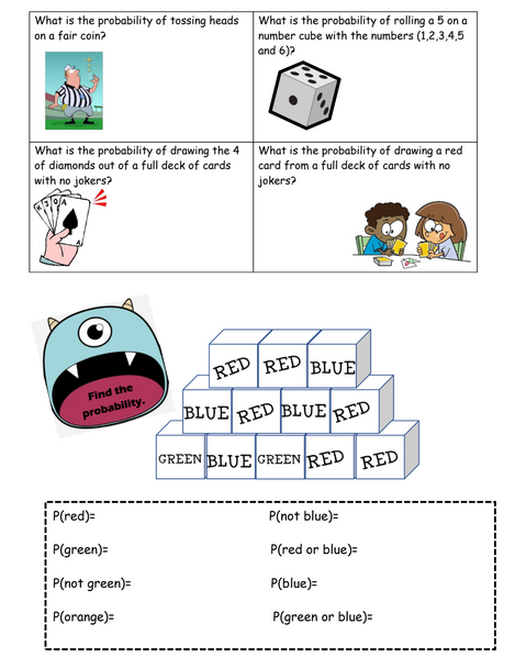 Simple Probability Notes & Practice and Performance Quizzes