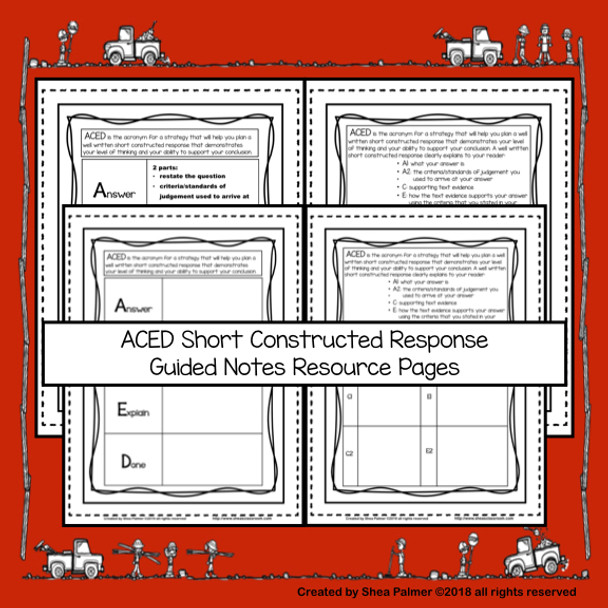 Short Constructed Response ACED Acronym Guided Notes Resource Pages