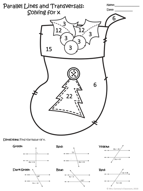 Christmas/Holiday Geometry Color Sheets (Congruence, Pythagorean Thm, etc)