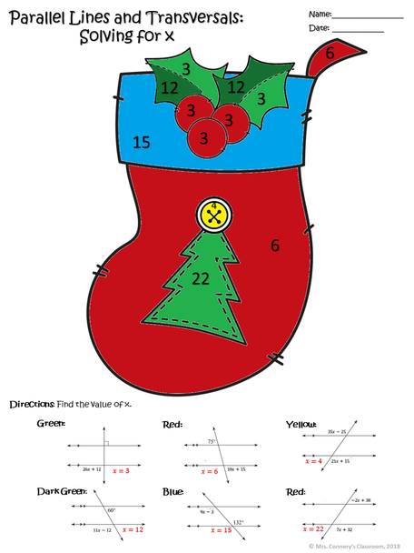 Christmas/Holiday Geometry Color Sheets (Congruence, Pythagorean Thm, etc)