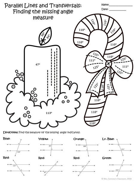 Christmas/Holiday Geometry Color Sheets (Congruence, Pythagorean Thm, etc)