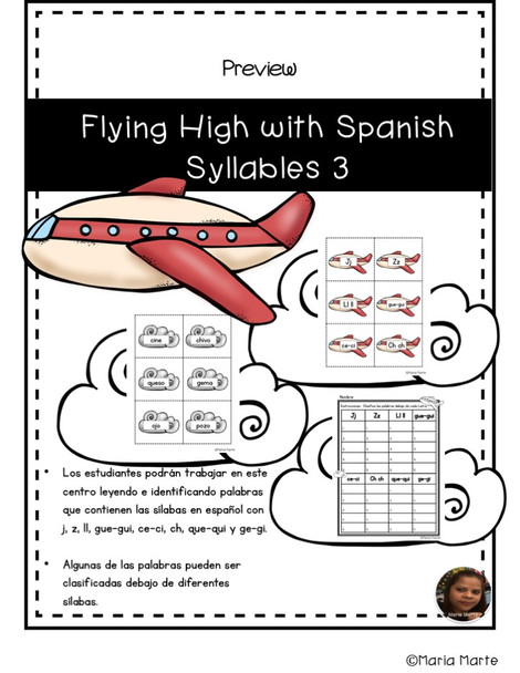 Volando Alto con las Sílabas 3 // Flying High with Spanish Syllable Words 3