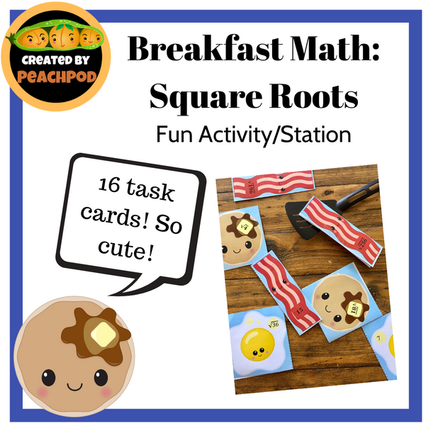 Breakfast Math:  Square Roots - Fun Activity/Station