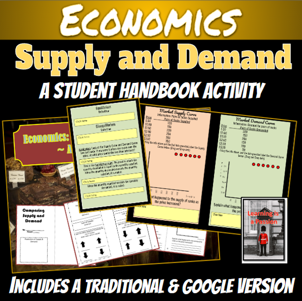 Economics | Comparing Supply and Demand | A Student Handbook Activity