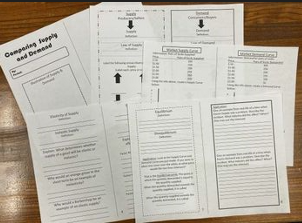 Economics | Comparing Supply and Demand | A Student Handbook Activity