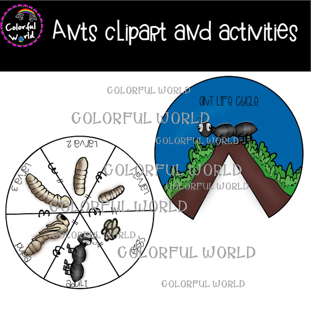 Ants clipart and activities