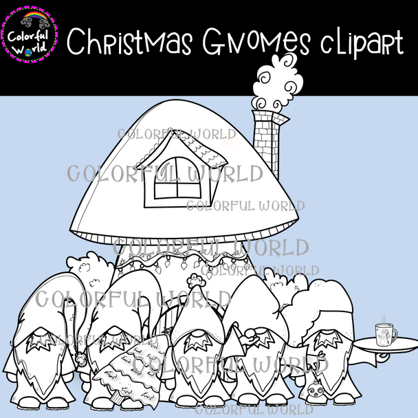 Christmas gnomes clipart