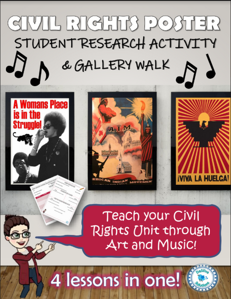 1970s & Civil Rights Movements - Poster & Music Analysis - Gallery Walk