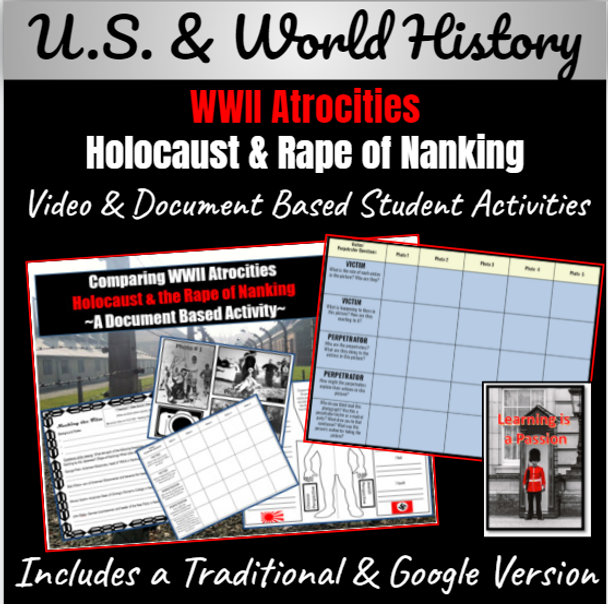 WWII Atrocities | Holocaust and Rape of Nanking Document-Based Activity | Distance Learning