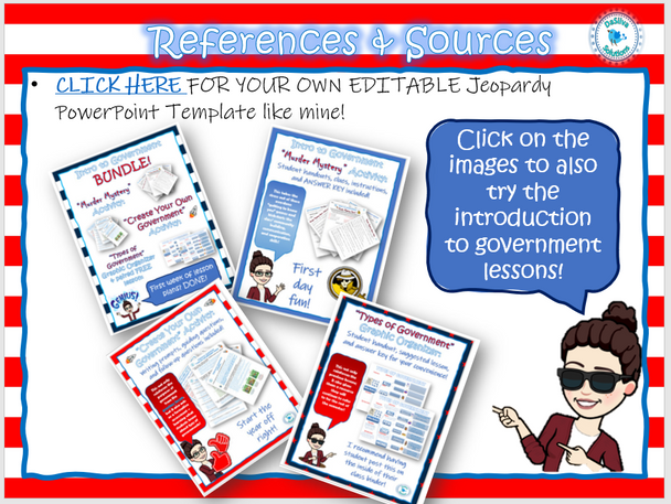 US Government - Civil Liberties / Bill of Rights Jeopardy Review Game