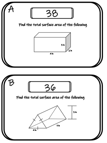 Lateral and Total Surface Area Scavenger Hunt