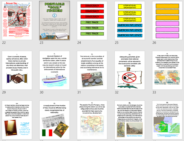 Woodrow Wilson's 14 Points - Gallery Walk, Political Cartoon & Speech Analysis