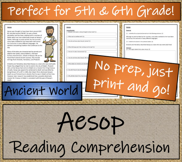 Aesop Close Reading Activity | 5th Grade & 6th Grade