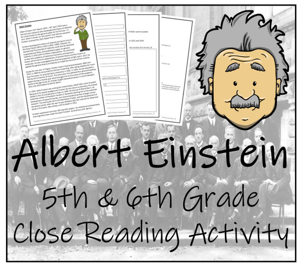 Albert Einstein Close Reading Activity | 5th Grade & 6th Grade