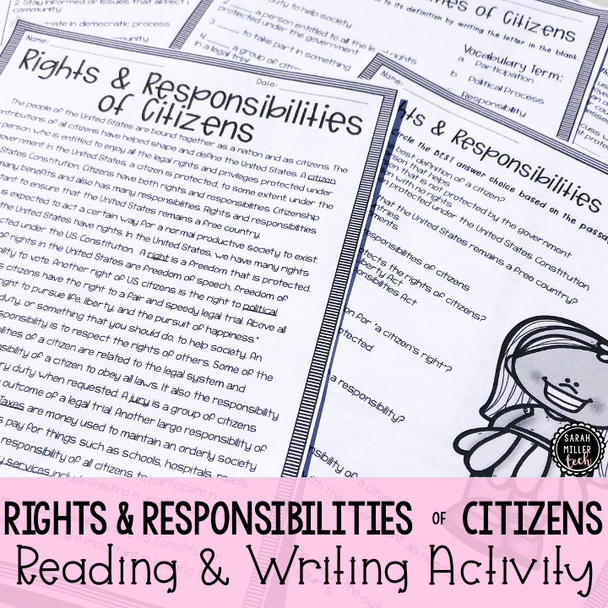 Citizens' Rights & Responsibilities Reading Activity (SS5CG1)