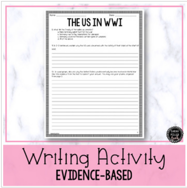 The U.S. in World War I Reading Activity (SS5H2)