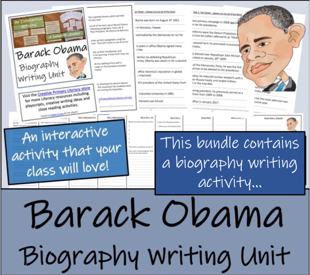 Barack Obama - 5th & 6th Grade Close Read & Biography Writing Bundle