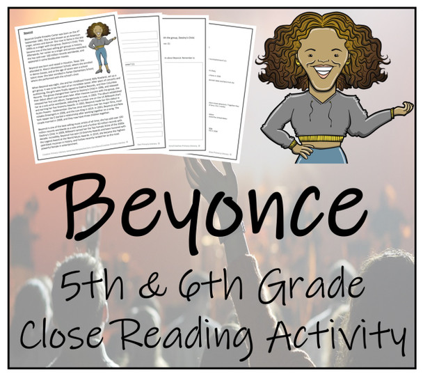 Beyonce Close Reading Activity 5th Grade & 6th Grade