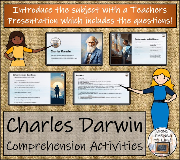 Charles Darwin Close Reading Comprehension Activities | 5th Grade & 6th Grade