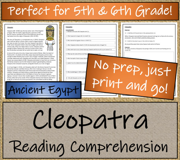 Cleopatra Close Reading Activity | 5th Grade & 6th Grade