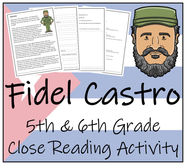 Fidel Castro Close Reading Activity | 5th Grade & 6th Grade