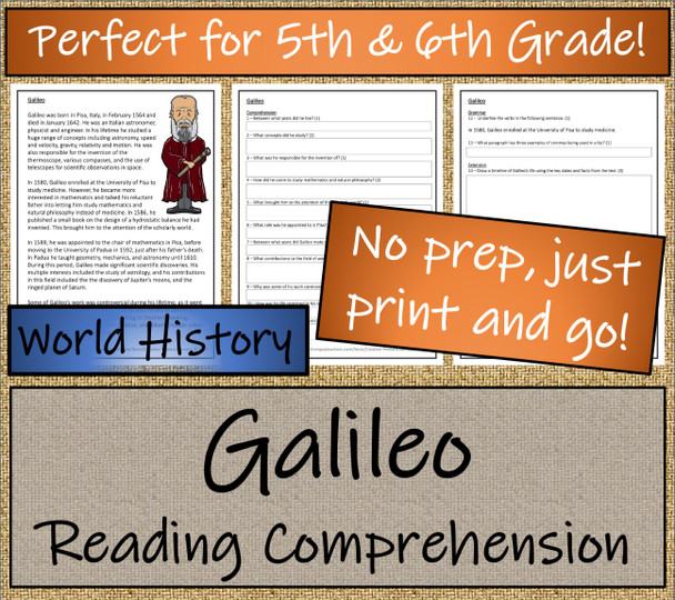 Galileo Close Reading Activity | 5th Grade & 6th Grade