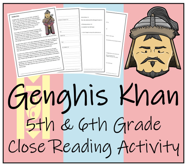 Genghis Khan Close Reading Activity | 5th Grade & 6th Grade