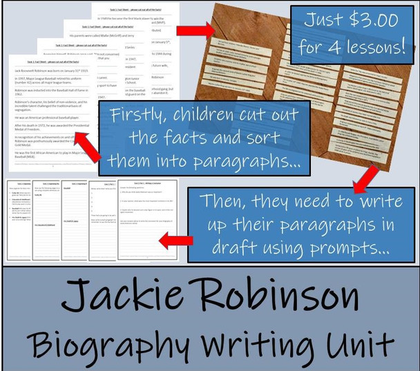 Jackie Robinson - 5th & 6th Grade Biography Writing Activity