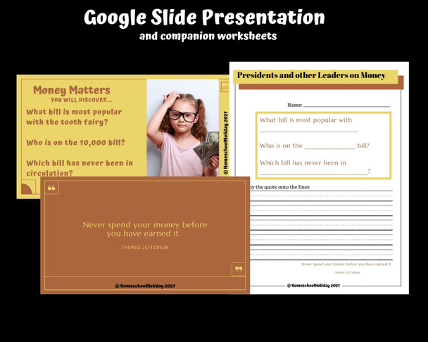 Presidents on Paper Money  Google Slides & Guided Notes 