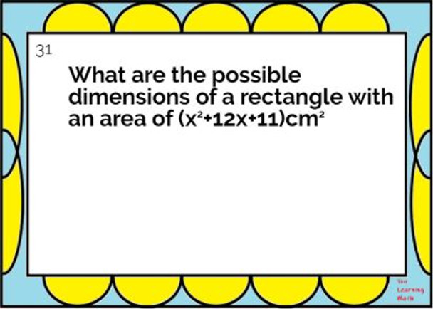 Simplifying and Factoring Polynomials: 31 TASK CARDS