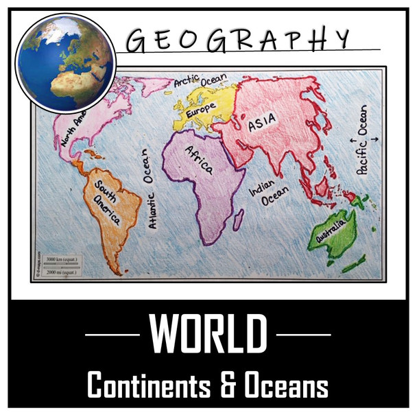 World Map Activity- Label & Color the Continents and Oceans!