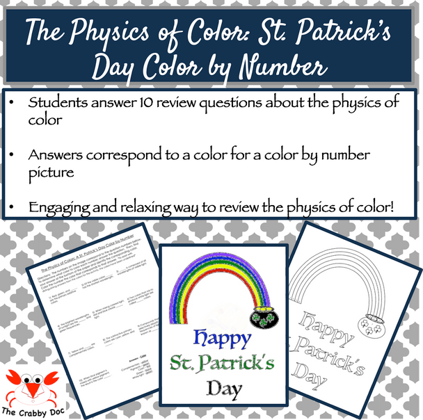 The Physics of Color: St. Patrick’s Day Color by Number