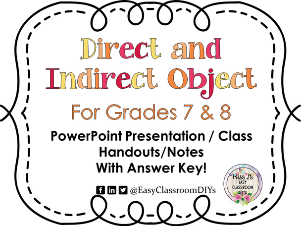 Direct and Indirect Object Teaching PowerPoint