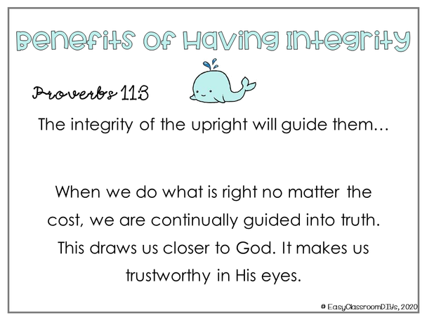 Integrity, A Sunday School Lesson - FREE