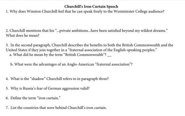 Winston Churchill's Iron Curtain Speech with Joseph Stalin's Reply