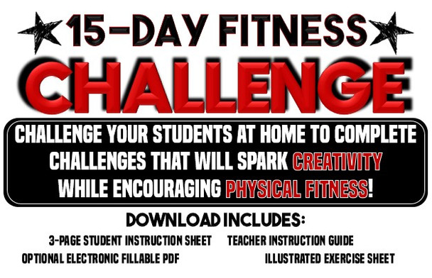 15 Day Fitness Challenge- Great for PE Distance Learning