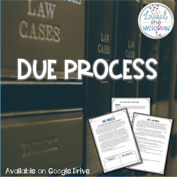 Due Process & Bill of Rights Workbook for US Government