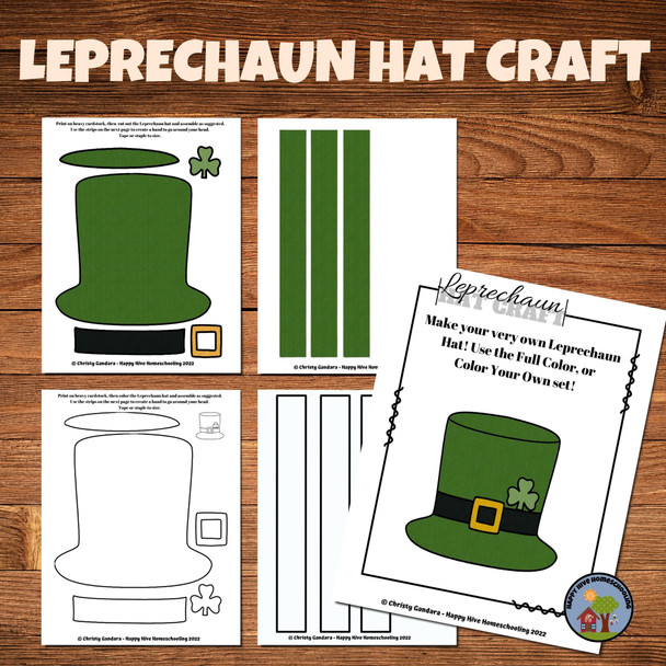 St. Patrick's Day Fact\ Fiction Google Slides, Worksheets & Leprechaun Hat Craft