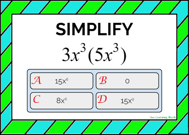 Applying the Properties of Exponents: Google Forms Quiz - 30 Problems