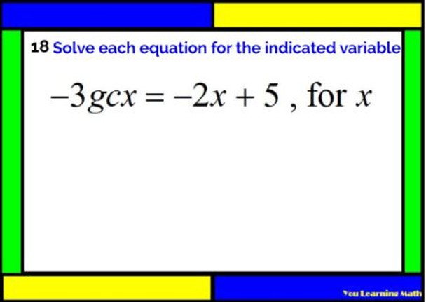 Rewriting Literal Equations: Google Slides for Remote Learning