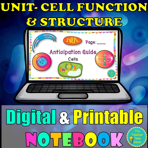 Cells Unit Digital and Printable Science Interactive Notebook 