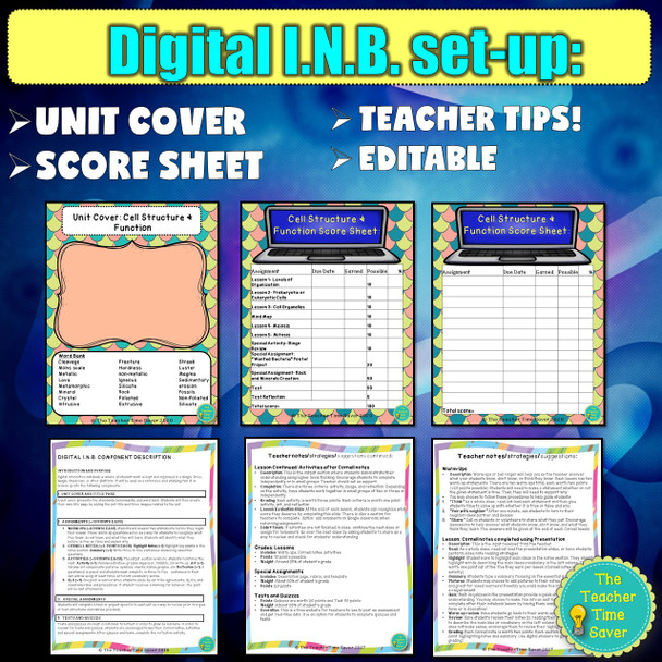 Cells Unit Digital and Printable Science Interactive Notebook 