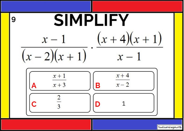 Multiplying Rational Expressions: Digital BOOM Cards for Remote Learning