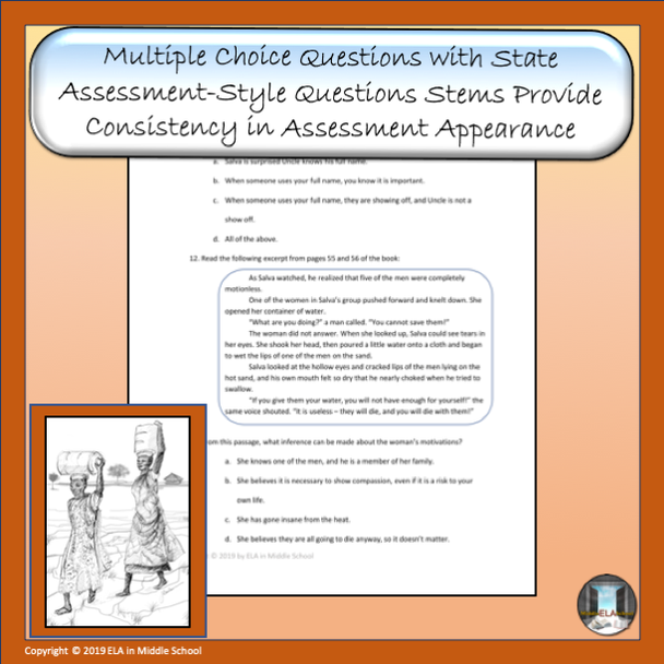 A Long Walk to Water Reading Comprehension Assessment 2 Chapters 6 - 10 With Digital Version REMOTE READY RESOURCE