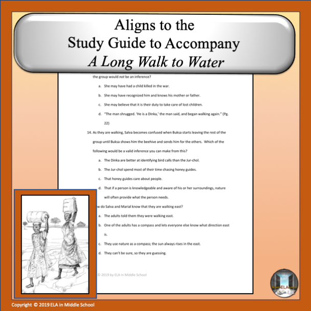 A Long Walk to Water Reading Comprehension Midpoint Assessment Chapters 1 - 10 With Digital Included REMOTE READY RESOURCE