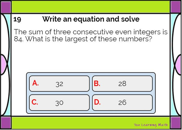 Two-Step Equation Word Problems: Digital BOOM Cards 20 Problems