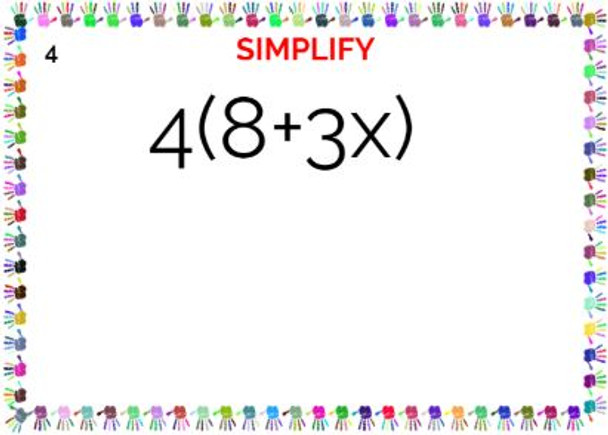 Using the Distributive Property: GOOGLE Slides - 25 Probles