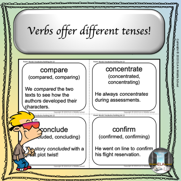 Power Words! Vocabulary Building Flashcards and Word Wall Set 12